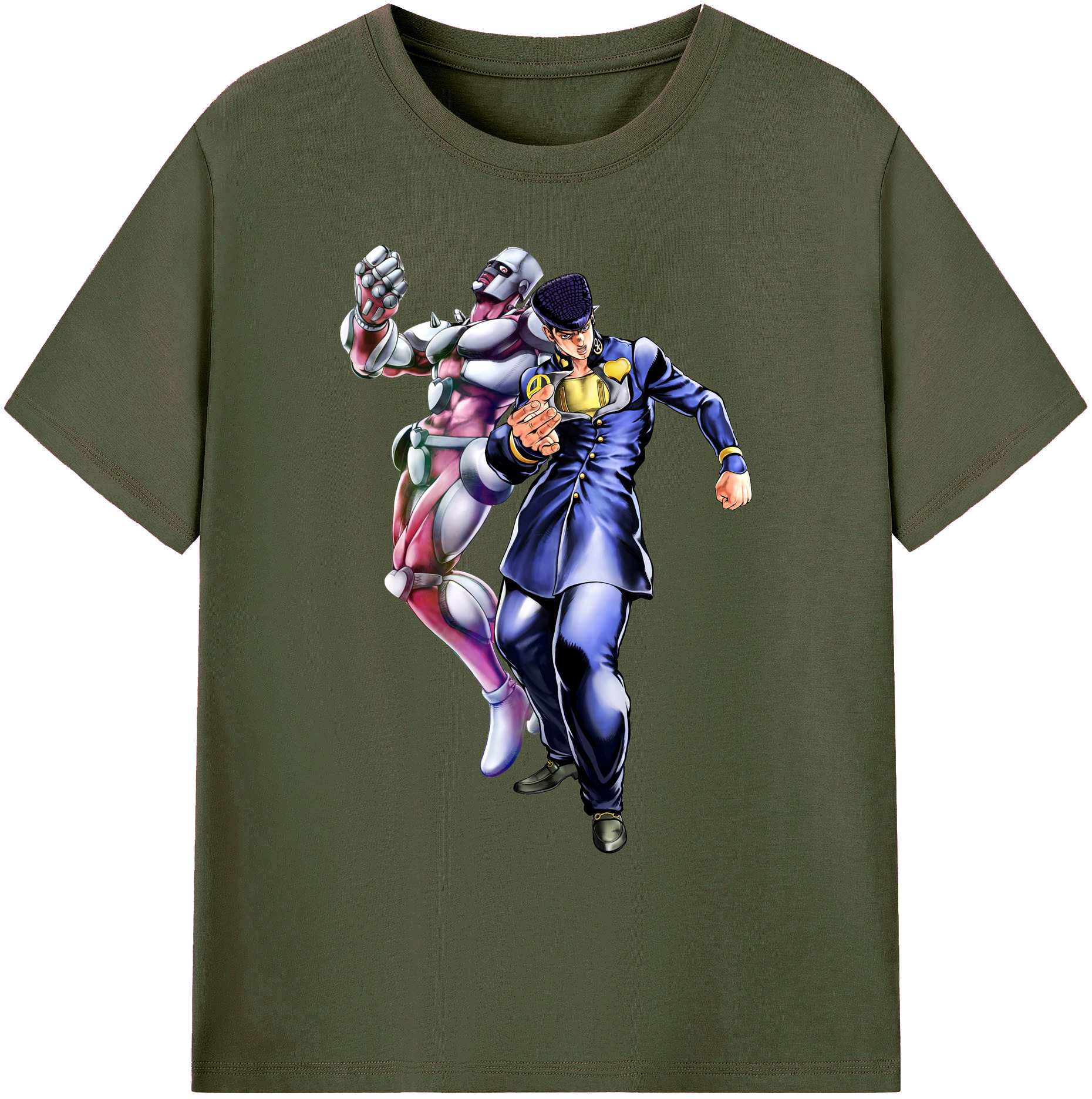 （画像用） ジョジョの奇妙な冒険 ひがしかた じょうすけ JoJo's Bizarre Adventure Higashikata Josuke 綿100％ メンズ半袖Tシャツ｜肌触りやわらか＆通気性